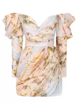 Платье из шелка и льна