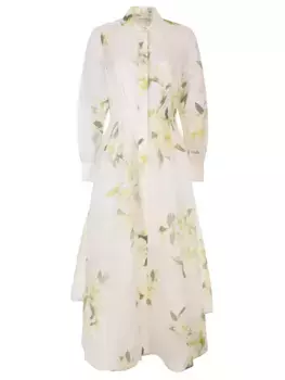 Платье из шелка и льна