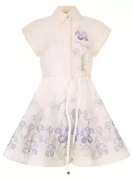 Платье из шелка и льна