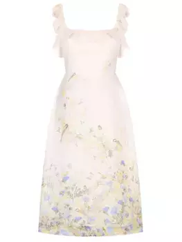 Платье из шелка и льна