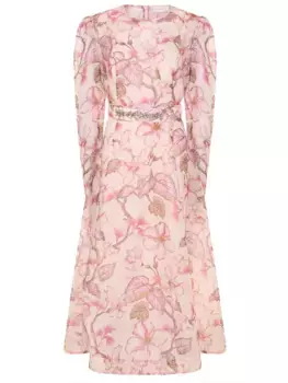 Платье из шелка и льна