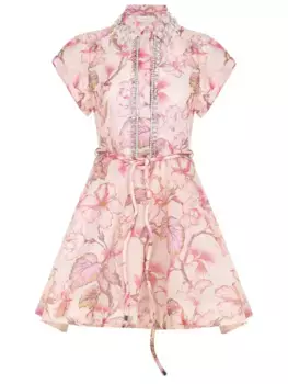 Платье из шелка и льна