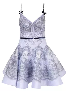 Платье из шелка и льна ZIMMERMANN