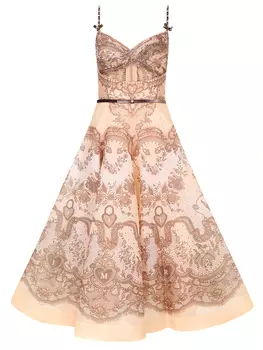 Платье из шелка и льна ZIMMERMANN