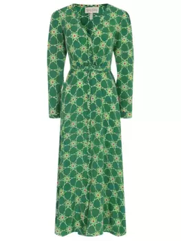 Платье из шелка с принтом