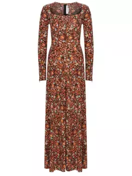 Платье из вискозы с принтом VICTORIA BECKHAM