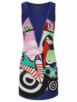 Платье из вискозы с принтом CUSTO BARCELONA