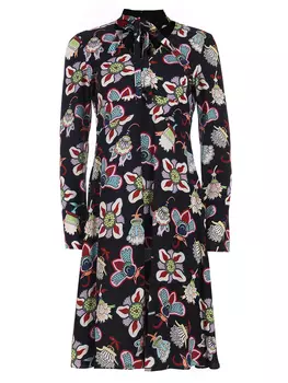 Платье из вискозы с принтом VALENTINO