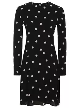 Платье из вискозы в горох SAINT LAURENT