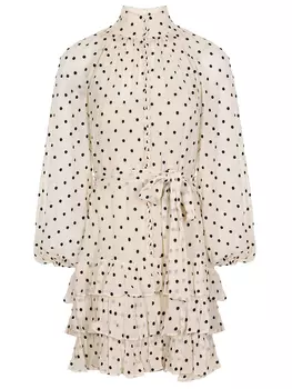 Платье из вискозы в горох ZIMMERMANN