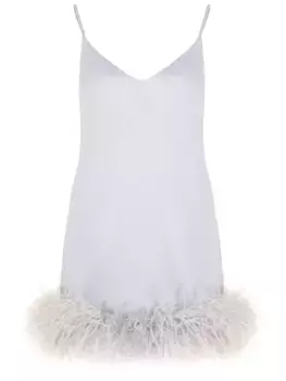 Платье-комбинация с перьями