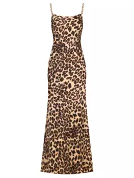 Платье-комбинация с принтом