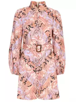 Платье льняное с принтом