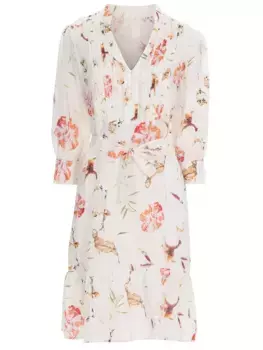 Платье льняное с принтом