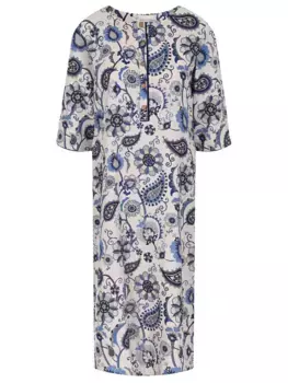 Платье льняное с принтом