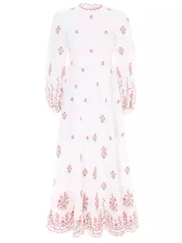 Платье льняное с вышивкой