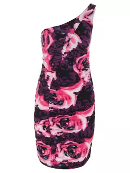 Платье на одно плечо с принтом YES LONDON