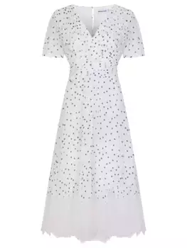 Платье плиссированное с кружевом