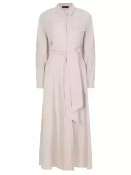 Платье-рубашка из хлопка и льна