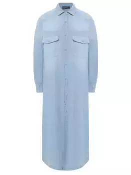 Платье-рубашка из хлопка и льна