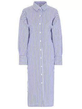 Платье-рубашка из вискозы в полоску