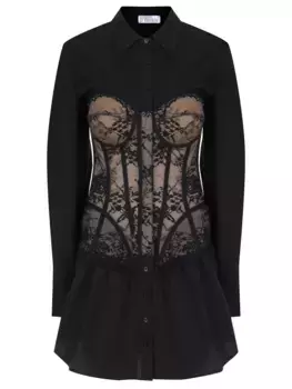 Платье-рубашка комбинированное