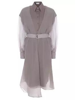 Платье-рубашка комбинированное