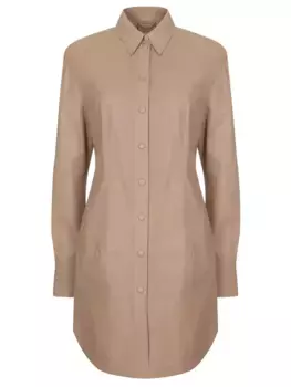 Платье-рубашка кожаное