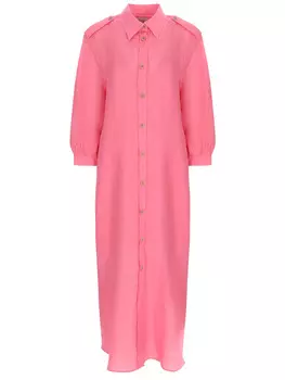 Платье-рубашка льняное