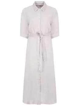 Платье-рубашка льняное