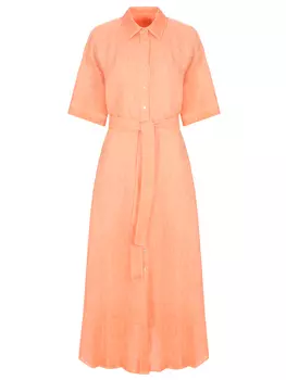 Платье-рубашка льняное