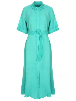 Платье-рубашка льняное