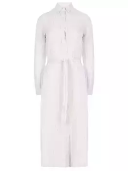 Платье-рубашка льняное