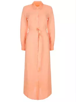 Платье-рубашка льняное