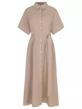 Платье-рубашка льняное