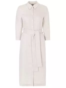 Платье-рубашка льняное