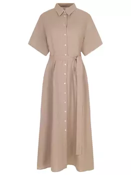 Платье-рубашка льняное