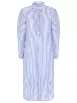 Платье-рубашка льняное в полоску