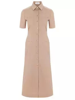 Платье-рубашка однотонное