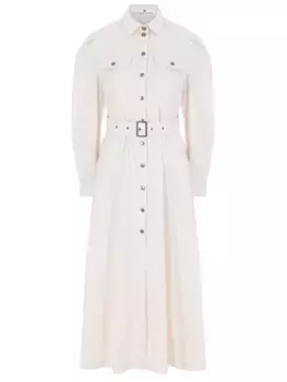 Платье-рубашка однотонное