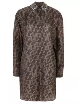 Платье-рубашка шелковое