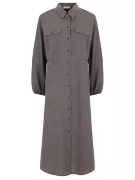 Платье-рубашка шерстяное