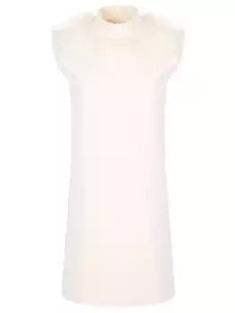 Платье с декоративной опушкой