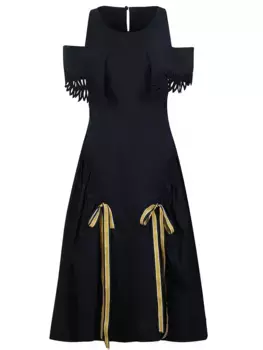 Платье с декором хлопковое