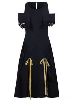 Платье с декором хлопковое FENDI