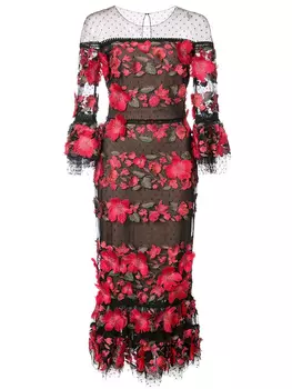 Платье с принтом MARCHESA NOTTE