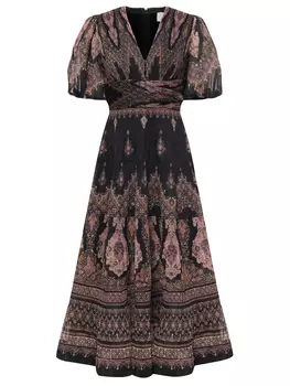 Платье с принтом ZIMMERMANN