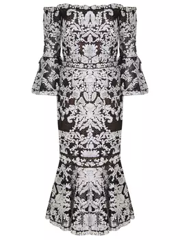 Платье с вышивкой MARCHESA NOTTE