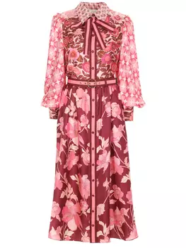 Платье шелковое с принтом