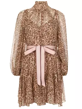 Платье шелковое с принтом